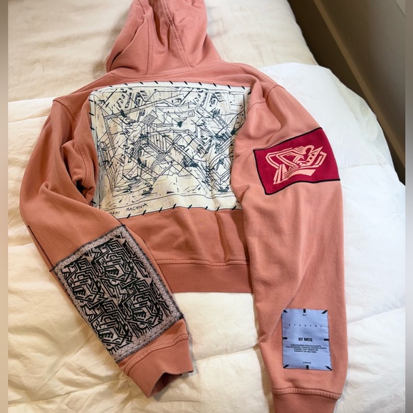 MCQ Alexander McQueen In Dust appliquéd cotton-jersey hoodie - Picture 12 of 17